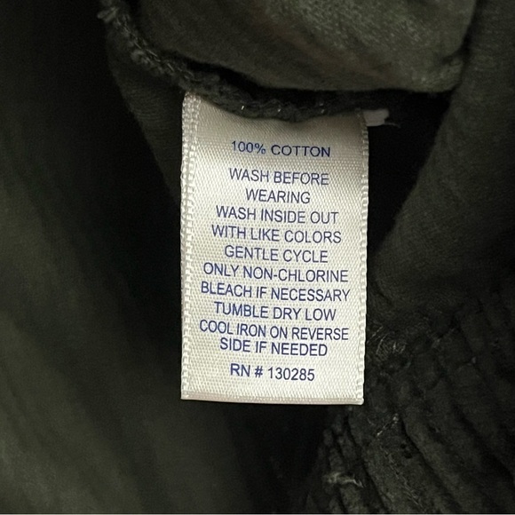 Keren Hart Womens Medium Olive Green Corduroy Ribbed Button Up Cropped Jacket - Picture 5 of 7